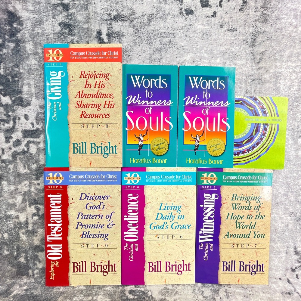 Christian Book Lot 7pk Bill‎ Bright Basic Steps Words to Winners of Souls